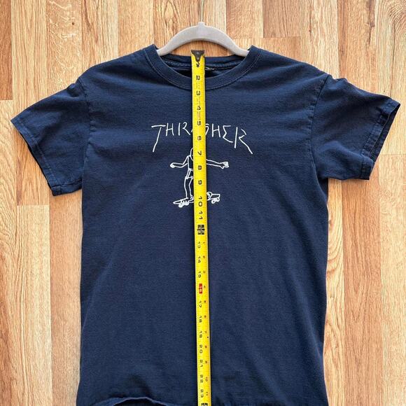 Navy Blue Thrasher Skateboarding Tee - Picture 4 of 6